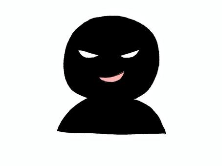 悪人のシルエット 悪人のシルエット 棒人間,悪人,犯罪者,加害者,人物,手描き,落書き,表情,黒,シンプルのイラスト素材