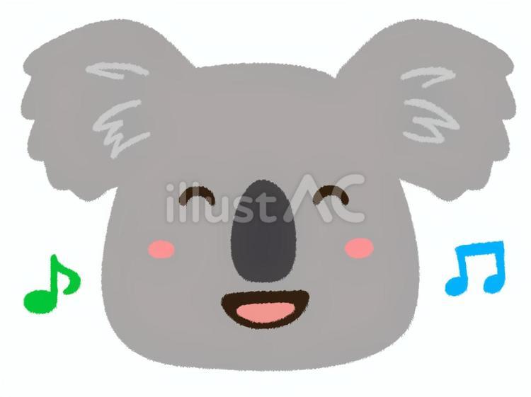 嬉しそうに笑っている可愛いコアラの顔 コアラ,動物,楽しいのイラスト素材