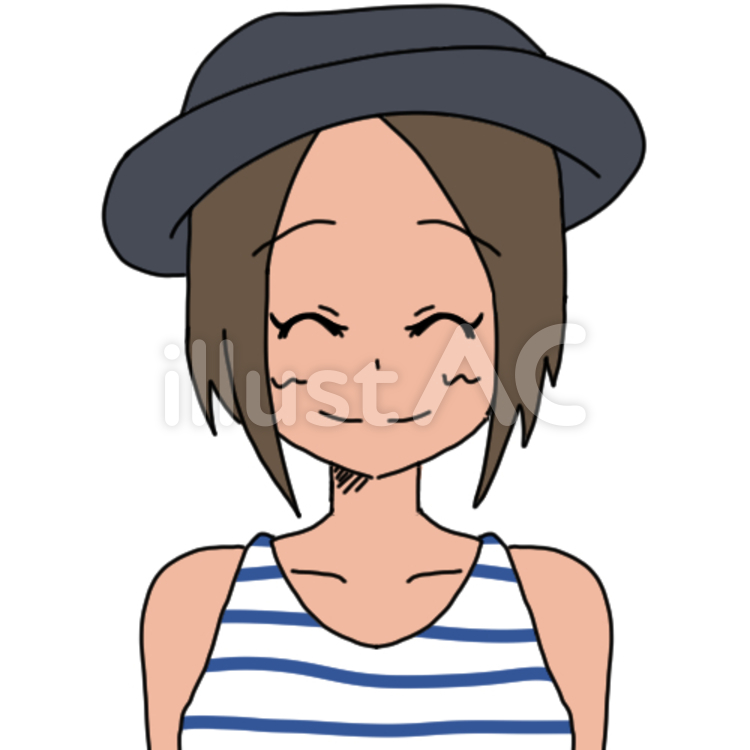 私服の女性5（日焼け-黒-笑顔） ほほえむ,10代,20代のイラスト素材