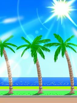 リゾートビーチの日差し 夏,トロピカル,リゾート,ビーチ,海,南国,海岸沿い,猛暑,景色,風景のイラスト素材