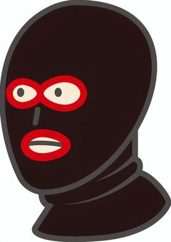 Profile of an expressionless man wearing a black balaclava, , JPG, PNG and EPS