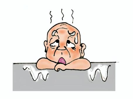 Old man with hot water, people, grown up, male, JPG and PNG