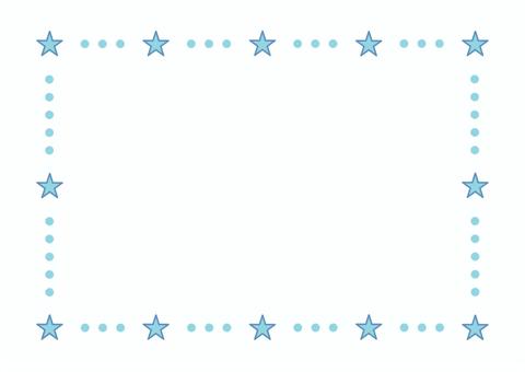 星のドットフレーム（水色） フレーム,枠,飾り枠,星,光,キラキラ,天体,七夕,クリスマス,ドットのイラスト素材