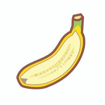 縦に切った皮付きバナナ バナナ,一本,断面,縦,果物,皮のイラスト素材
