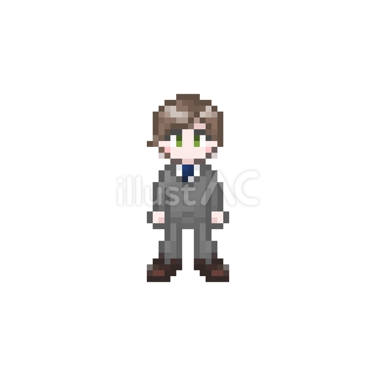 ドット絵の男性会社員 ドット絵,ピクセル,会社員のイラスト素材