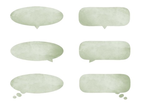 Illustration, speech balloon, watercolor, set, 