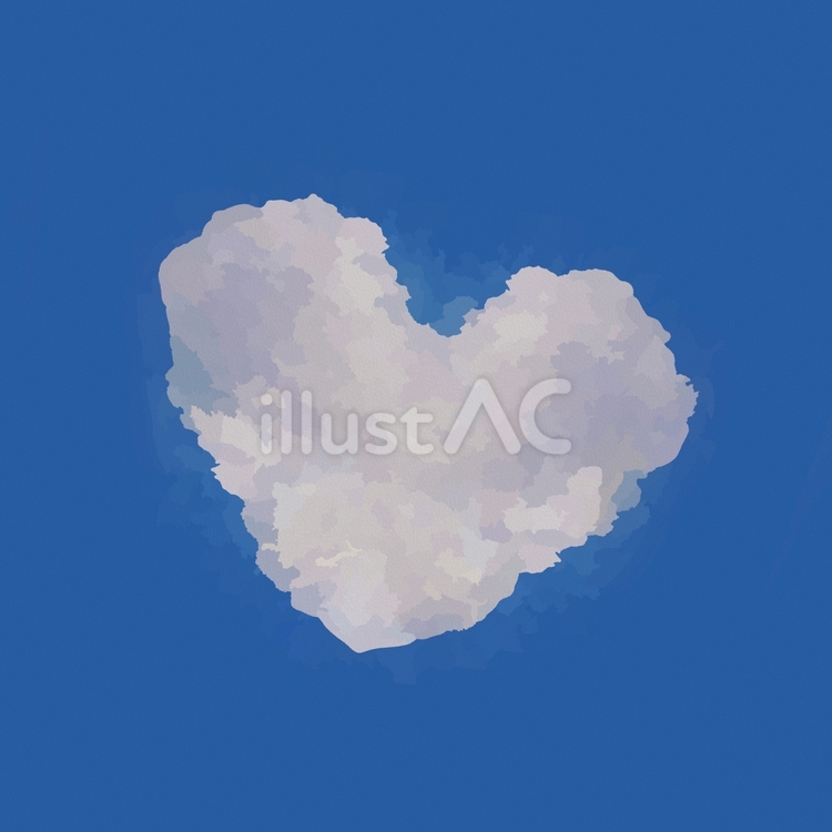 エンボス　紙　ハート　雲　イメージ 空,雲,青空のイラスト素材