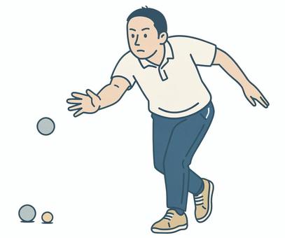 スポールブールの投げ方 スポールブール,シニアスポーツ,アウトドア競技,レクリエーション,目標球,ビュットのイラスト素材