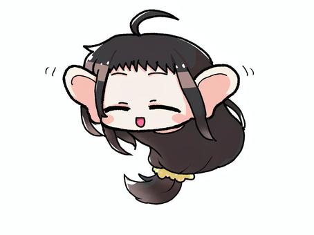 飛頭蛮の女の子 飛頭蛮,妖怪,中国妖怪,モンスター,モンスター娘,女の子,キャラクター,キャラ,sdキャラ,ちびキャラのイラスト素材