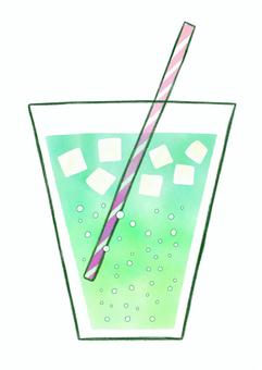 メロンソーダ ソーダ,メロンソーダ,炭酸飲料,ドリンク,ジュース,飲み物のイラスト素材