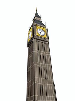 エリザベスタワーのイラスト エリザベスタワー,時計塔,ロンドン,ビッグベン,ビッグ・ベン,イギリス,塔,シンボル,英国,時計のイラスト素材