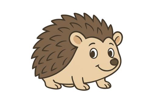 ハリネズミのアニメ風イラスト