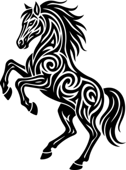 トライバル柄の馬