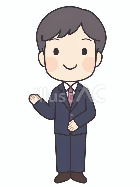 案内する男性社員 男性,会社員,事務員のイラスト素材