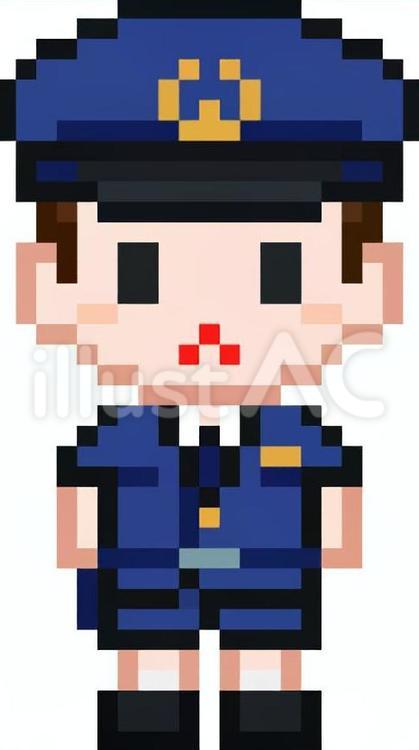 ドット絵の警察官の男の子です。 ドット絵,警察官,子供のイラスト素材