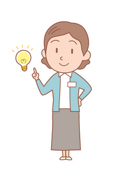 Full-body pose of an office worker proposing , a proposal, idea, light bulb, JPG, PNG and EPS