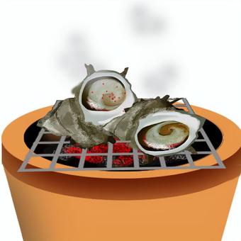 サザエの壺焼き サザエ,壷焼き,炭火,貝,香ばしいのイラスト素材