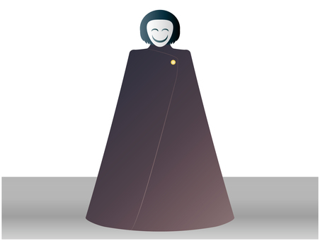 仮面の支配人 仮面,かつら,マント,怪しい,正体不明,謎,人物,支配人のイラスト素材