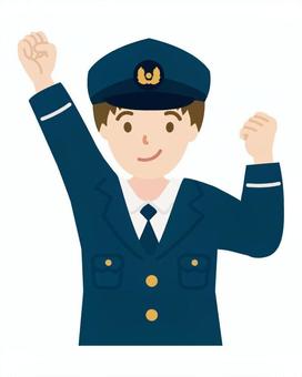 意気込んでいる警察官_上半身1