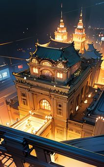 Tokyo Station in Japan - Night 2, station building, light, sky, JPG