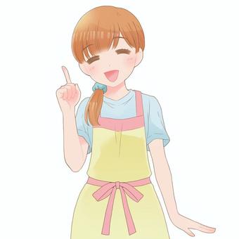 女性 主婦 にっこり タイプC 女性 主婦 にっこり タイプC 女性,主婦,スマイルのイラスト素材