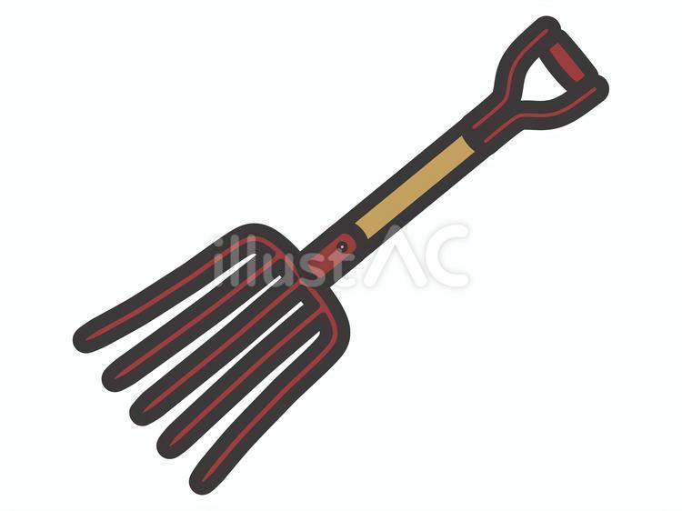 ガーデンフォーク05 ガーデンフォーク,ガーデニング,土おこしのイラスト素材