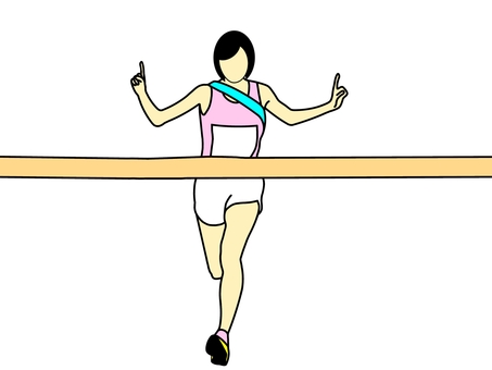 駅伝＆マラソン 駅伝,マラソン,持久走,スポーツ,運動,陸上競技,ランニング,走る,完走,ゴールのイラスト素材