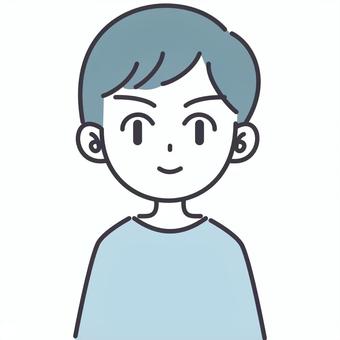 【そのまま使える】二色の男性 男性,お父さん,お兄さん,顔,短髪,バストアップ,正面,笑顔,にっこり,表情のイラスト素材