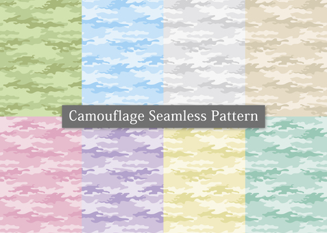 迷彩柄のシームレスパターンセット02 迷彩,カモフラ,パターン,テクスチャ,ミリタリー,サバイバル,アーミー,軍隊,模様,柄のイラスト素材