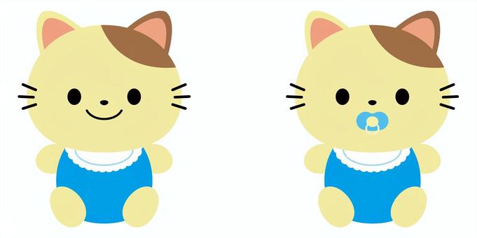 かわいい猫の赤ちゃん かわいい猫の赤ちゃん 動物,赤ちゃん,ねこ,かわいい,キャラクター,ベビー,ベビー服,生まれたて,幼い,赤ん坊のイラスト素材