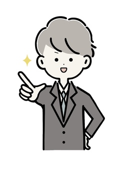 ビシッと指をさすスーツの男性 男性,男,成人,会社,会社員,仕事,ビジネスマン,スーツ,働く,業務のイラスト素材