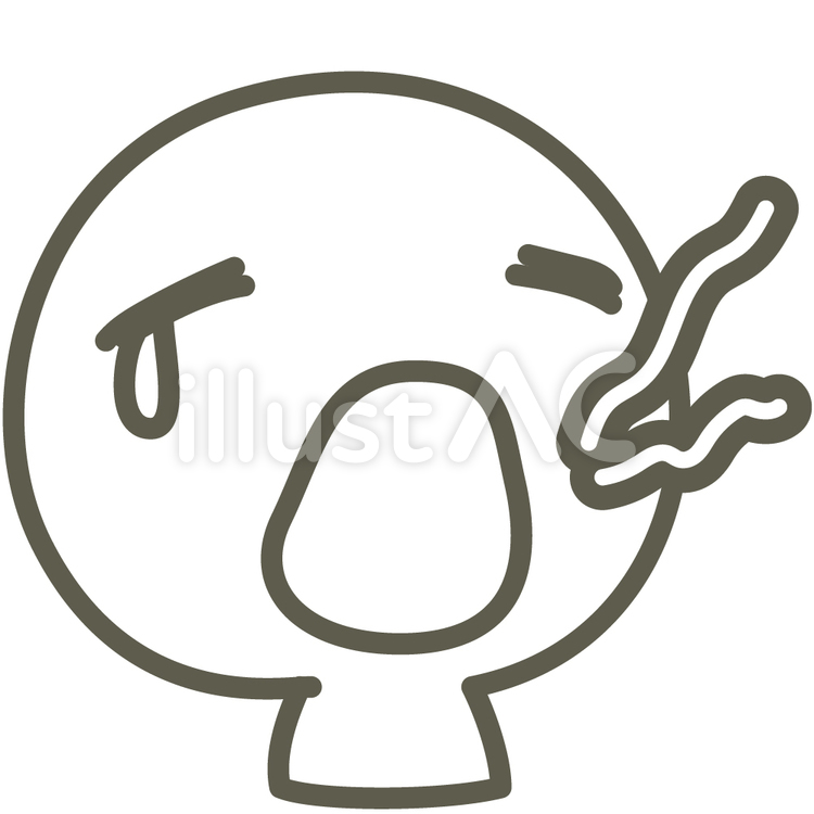 表情20 あくび,眠い,涙のイラスト素材