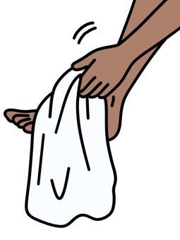 タオルで足を拭く タオル,白,足,拭く,フットケア,保清,清潔,洗う,綺麗,アイコンのイラスト素材