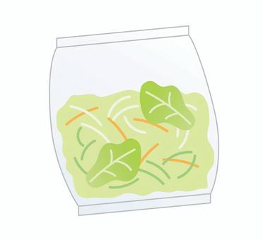 カット野菜(サラダ)のイラスト カット野菜,サラダ,キャベツ,にんじん,レタス,緑,スーパー,コンビニ,ダイエット,ベクターのイラスト素材