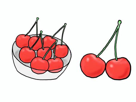 Illustration of cherries, , JPG and PNG