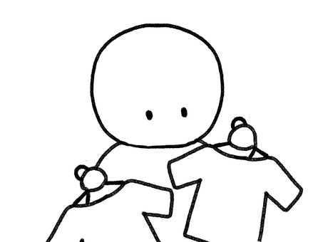 服を選ぶ棒人間線画 ショッピング,選ぶ,服,着替え,棒人間,人物,手描き,落書き,表情,シンプルのイラスト素材