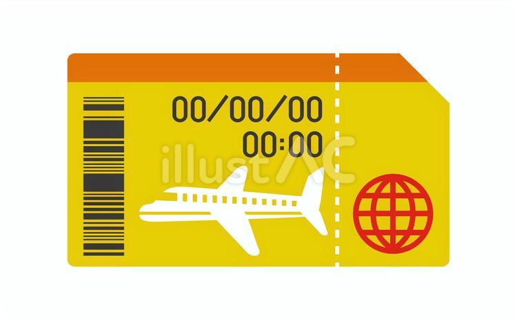 飛行機のチケットの無料素材 飛行機,チケット,旅行のイラスト素材