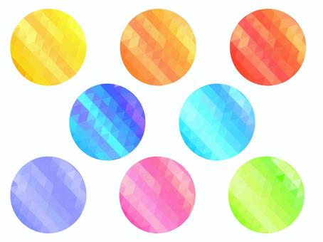 カラフルな幾何学模様の円形フレーム49