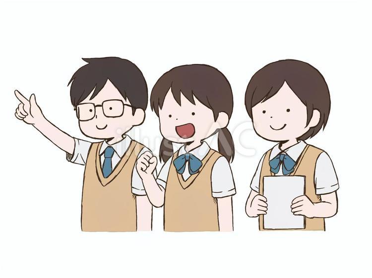 頑張る学生たち 頑張る,学生,指差しのイラスト素材