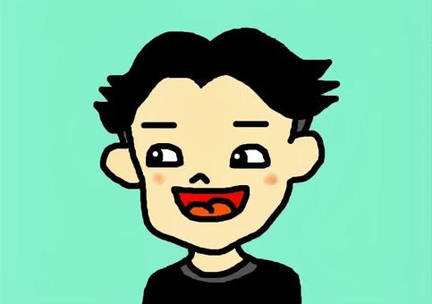 センター分けの男性 センター分け,髪型,男性,笑顔,tシャツのイラスト素材