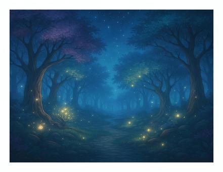 夜の森イラスト