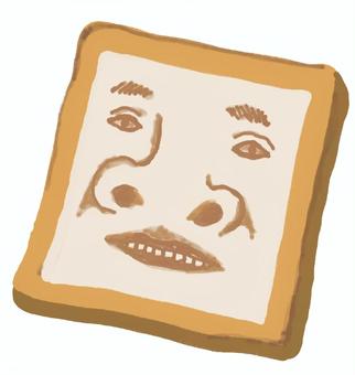 シュールな食パン シュール,食パン,手描き,顔,おもしろいのイラスト素材