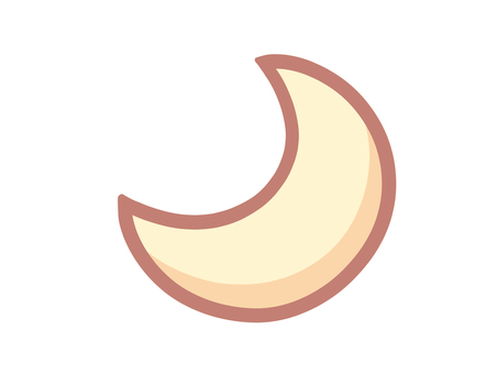 月（左向き） 月,かわいい,シンプル,おしゃれ,黄色,三日月,アイコン,透過,手描き,ゆめかわいいのイラスト素材