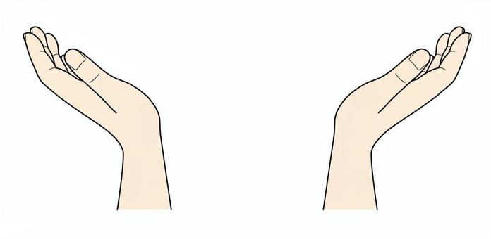 手　189　色付き 手,指,リアル,両手,腕,支える,押さえる,持ち上げる,かかえる,上げるのイラスト素材