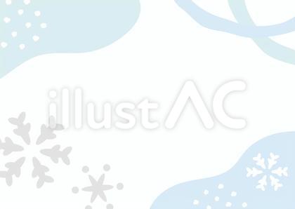 冬の雪の結晶のフレーム背景イラスト03