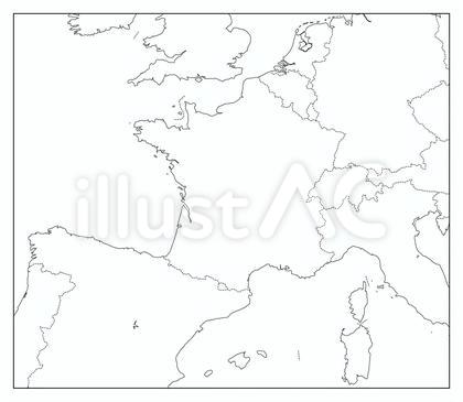 フランス白地図
