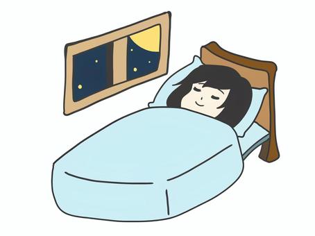 寝る女の子のイラスト