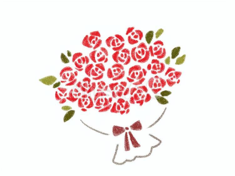 薔薇の花束 薔薇,花束,シンプルのイラスト素材