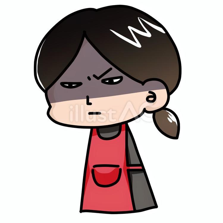 子沢山の若いママ（お母さん）怒り顔 母親,シングルマザー,女性のイラスト素材