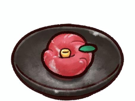 椿の上生菓子・冬の和菓子イラスト 椿,上生菓子,練り切り,和菓子,冬,12月,茶道,お茶菓子,おもてなし,和風のイラスト素材